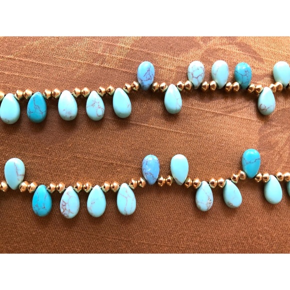 Ralph Lauren Turquoise and Gold Toned Necklace - Picture 6 of 10